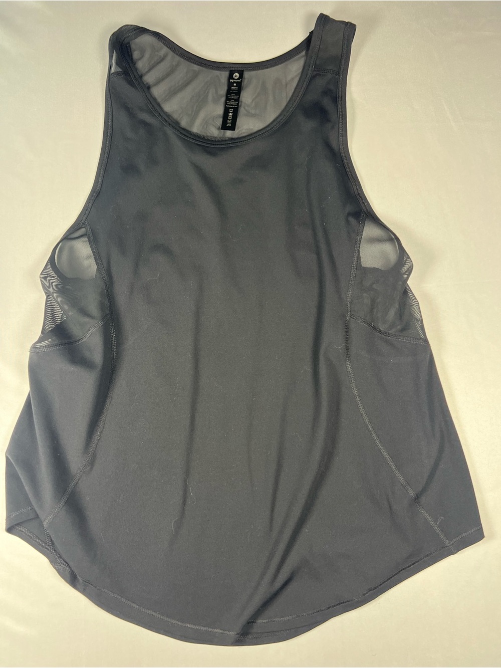 90 Degree By Reflex Black Mesh-Panel Athletic Tank